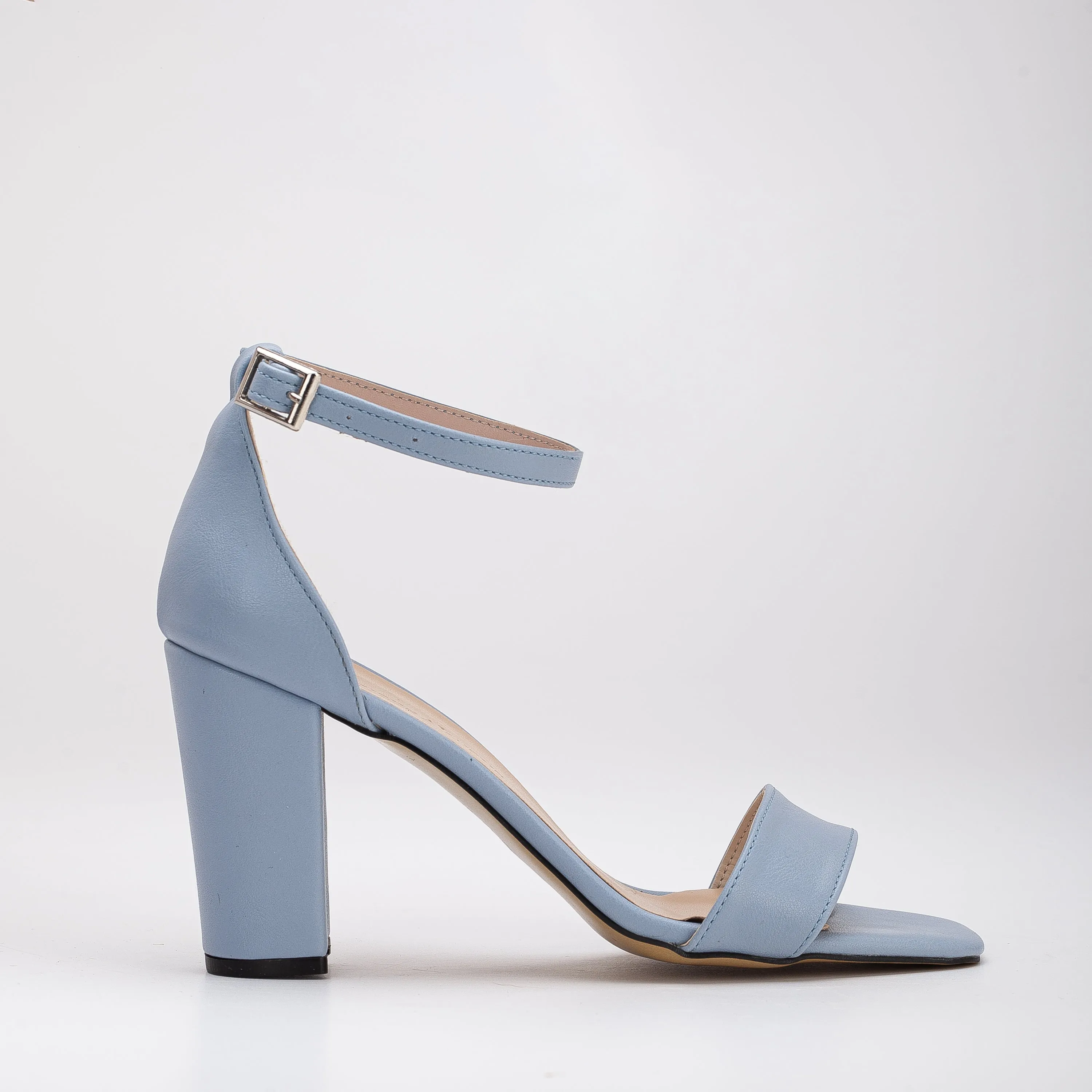 Jess - Baby Blue Open Toe Block Heels