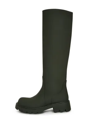 Knee-High Chunky Sole Boots - Green