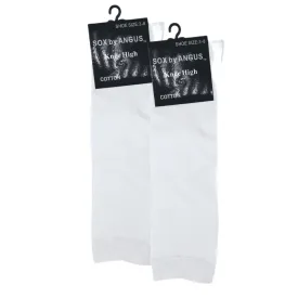 Knee High Cotton Socks - White