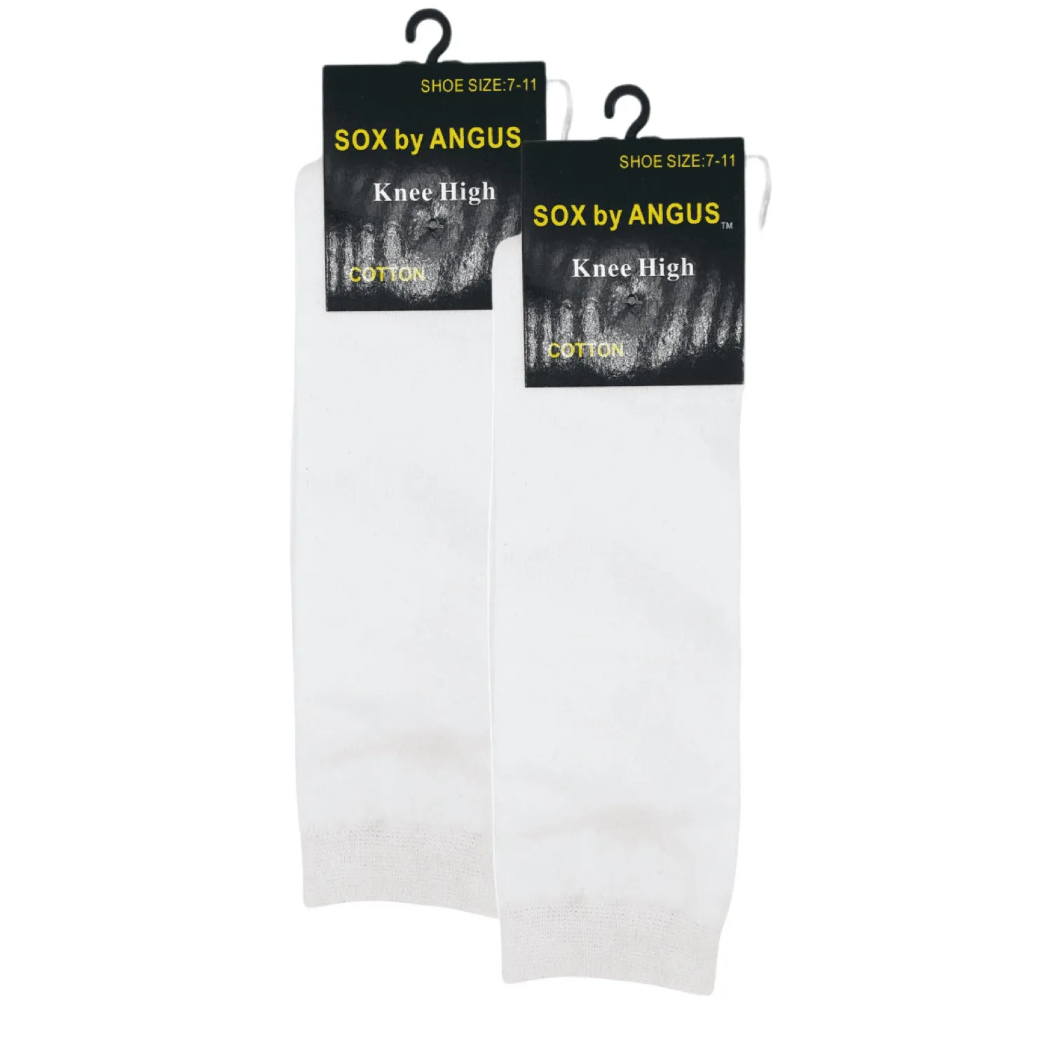 Knee High Cotton Socks - White