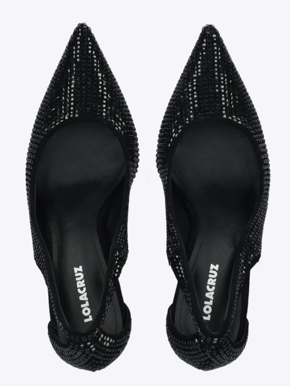 Lola Cruz Nowa Glitter Black Heels