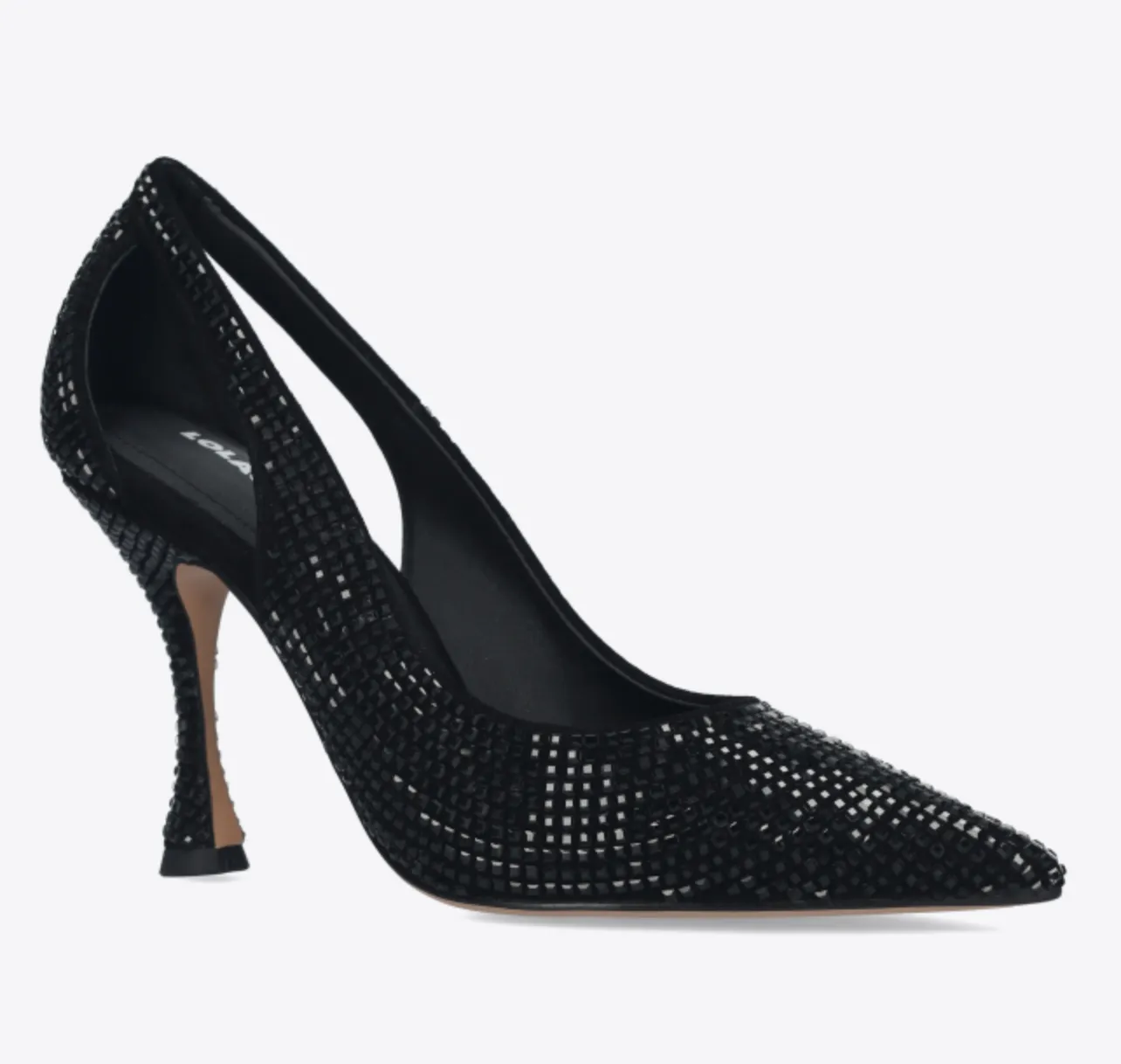 Lola Cruz Nowa Glitter Black Heels