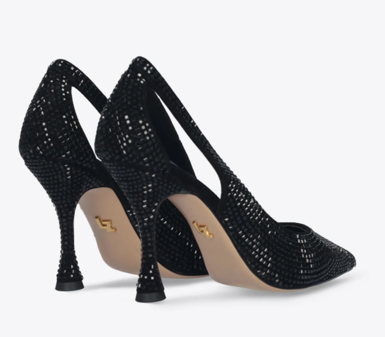 Lola Cruz Nowa Glitter Black Heels