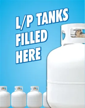 LP Tanks Filled Here- Coroplast Panel for WindmasterTM FP Frame