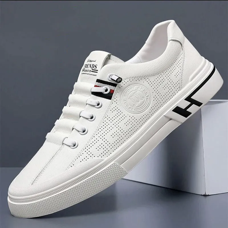 Men Summer New Embossed Breathable Sports Casual Mesh Shoes Trendy All-match White Men Shoes