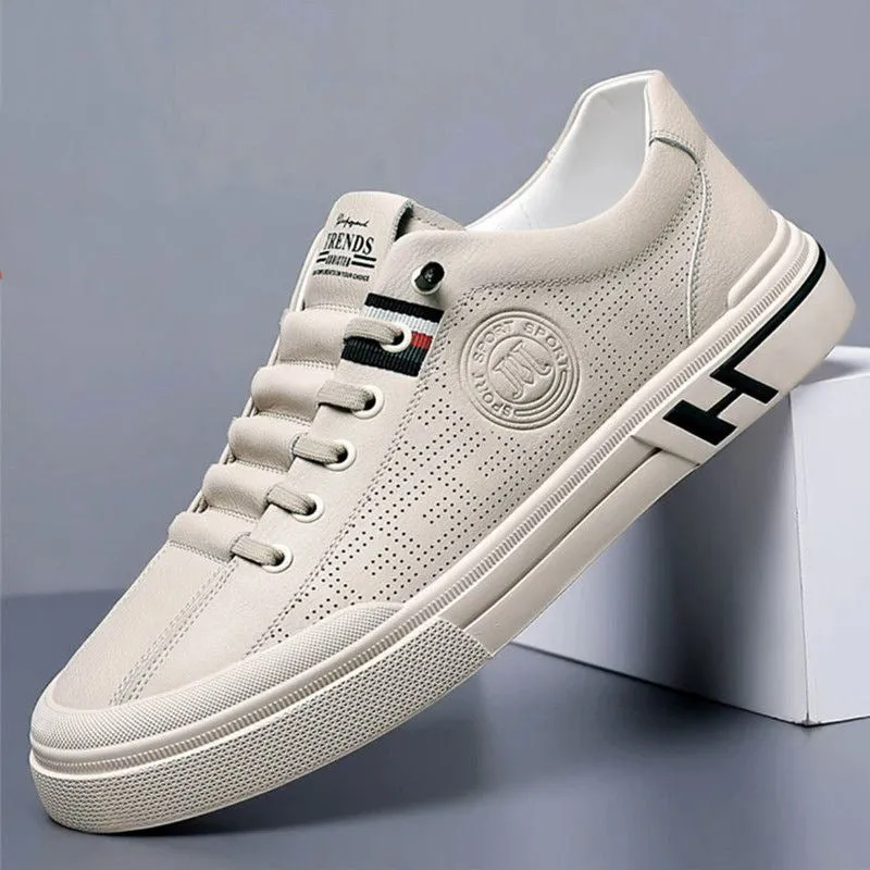 Men Summer New Embossed Breathable Sports Casual Mesh Shoes Trendy All-match White Men Shoes