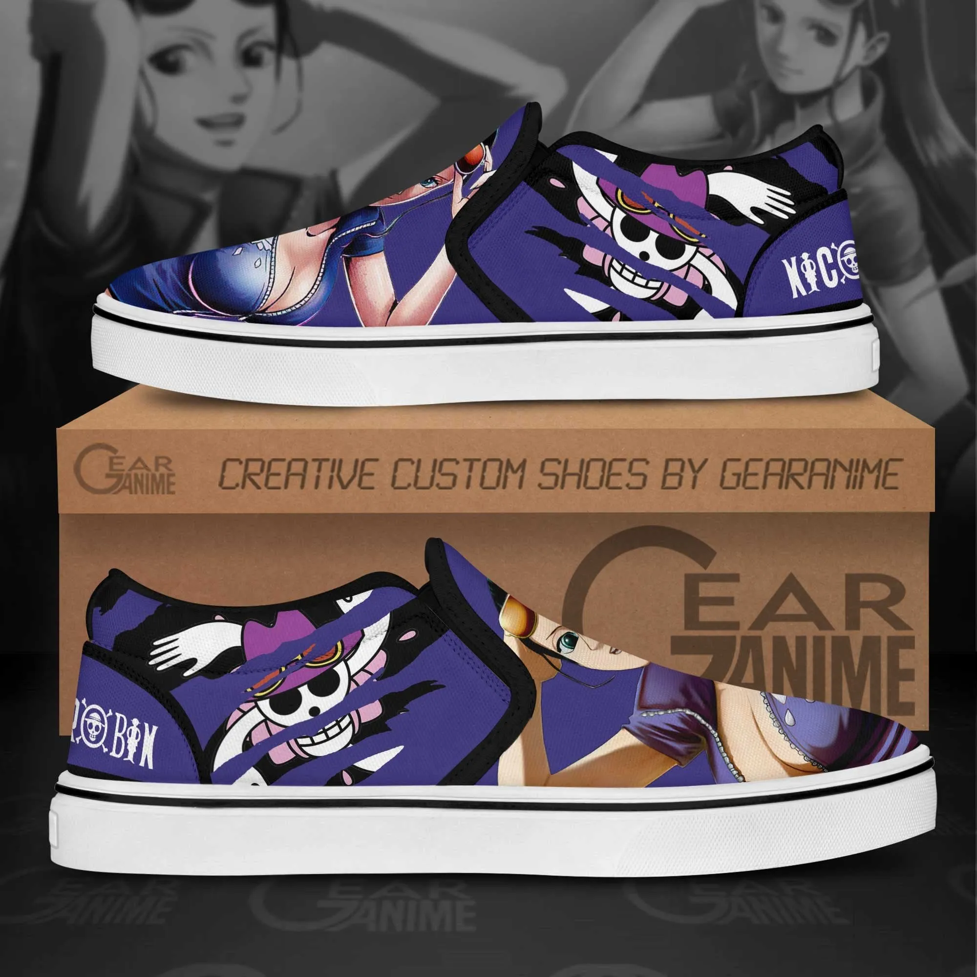 Nico Robin Slip On Sneakers OP Custom Anime Shoes