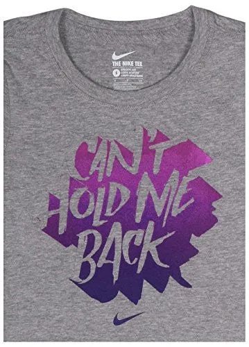 Nike Girl's "Can't Hold Me Back" Heather Grey T-Shirt (X-Large)