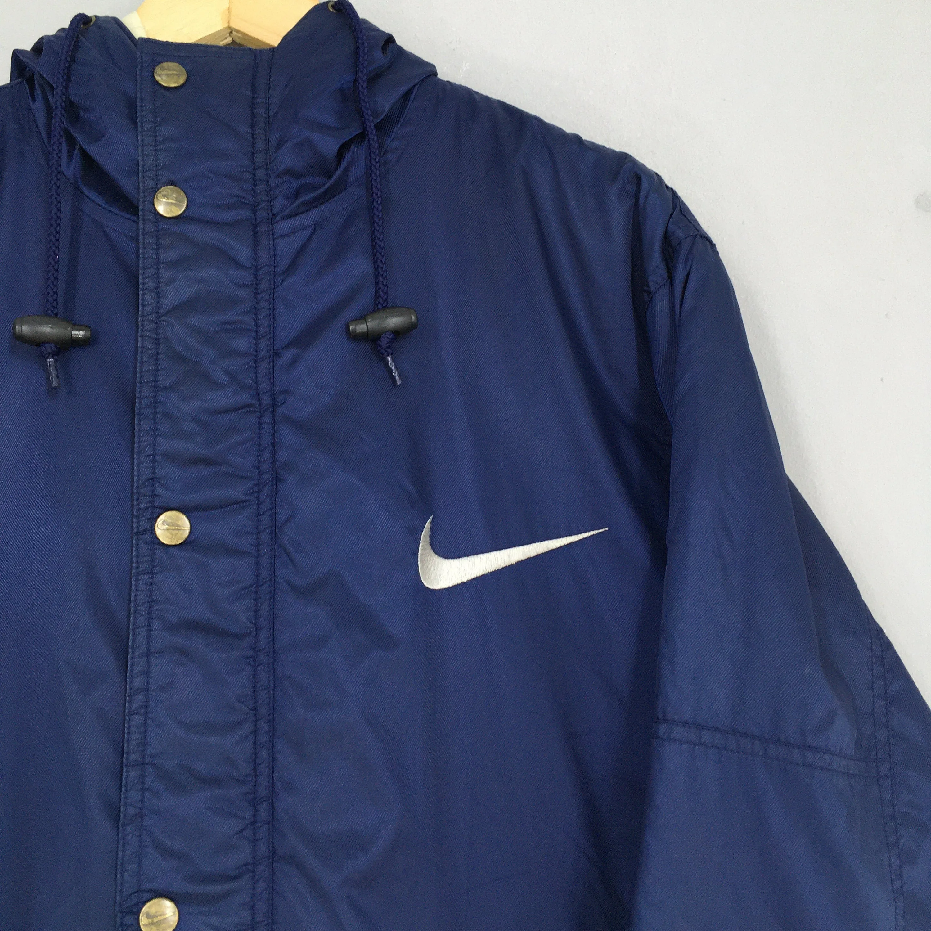 Nike Swoosh Puffer Blue Hoodie Jacket XLarge