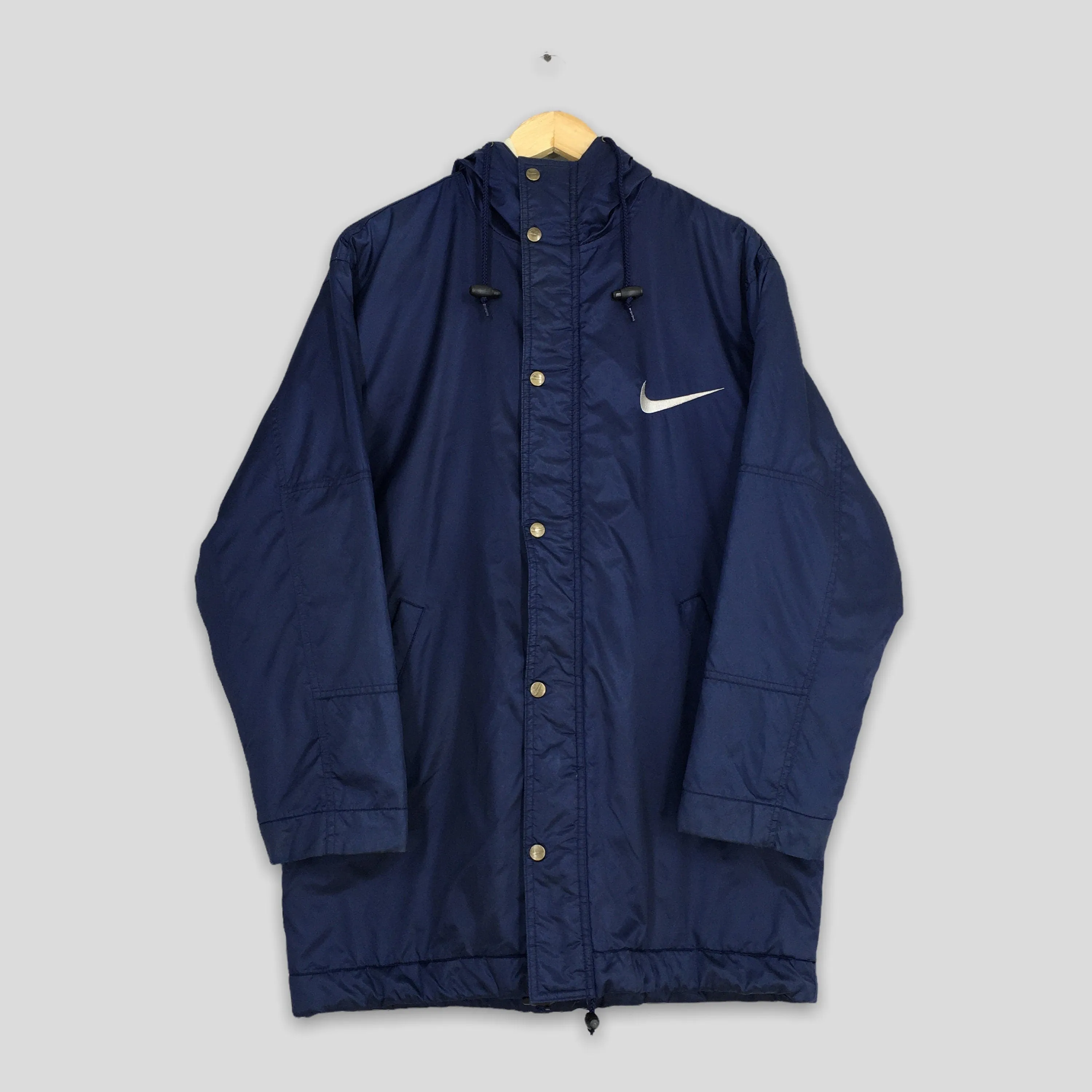 Nike Swoosh Puffer Blue Hoodie Jacket XLarge