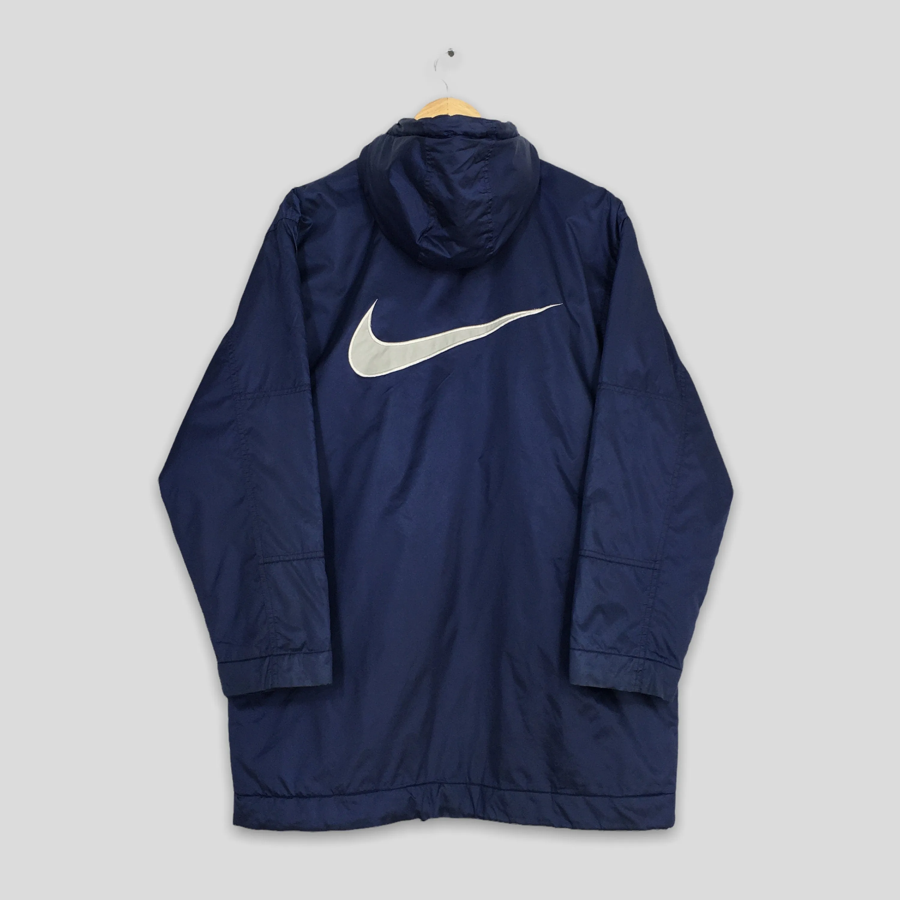 Nike Swoosh Puffer Blue Hoodie Jacket XLarge