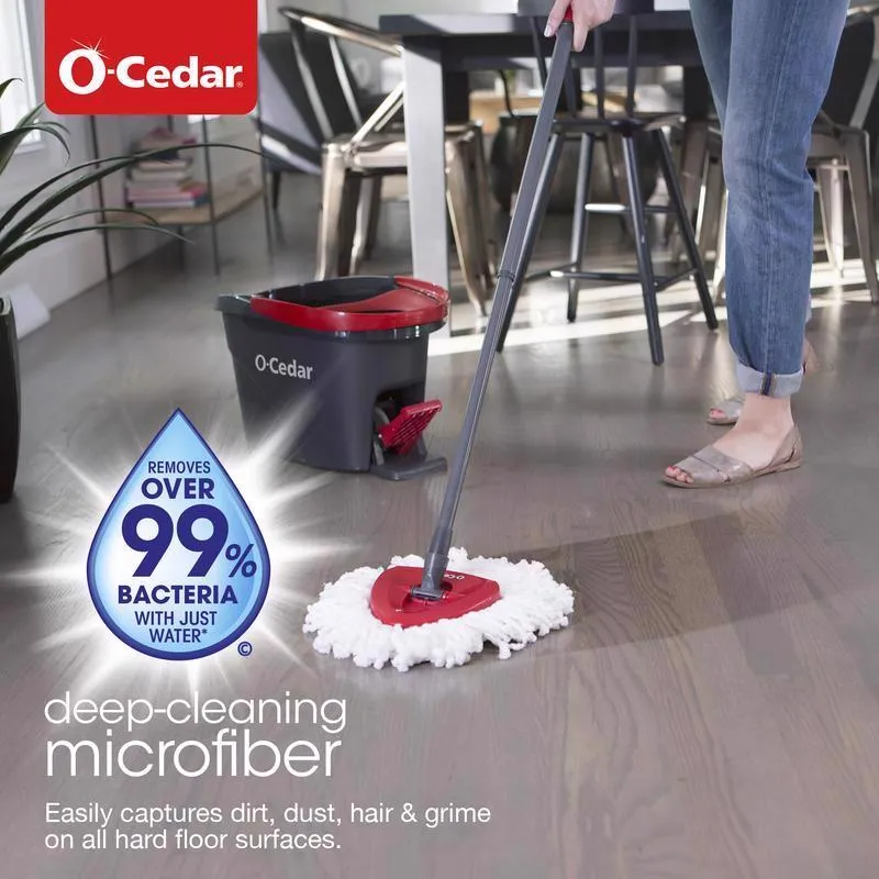 O-Cedar EasyWring 12 in. W Spin Mop with Bucket