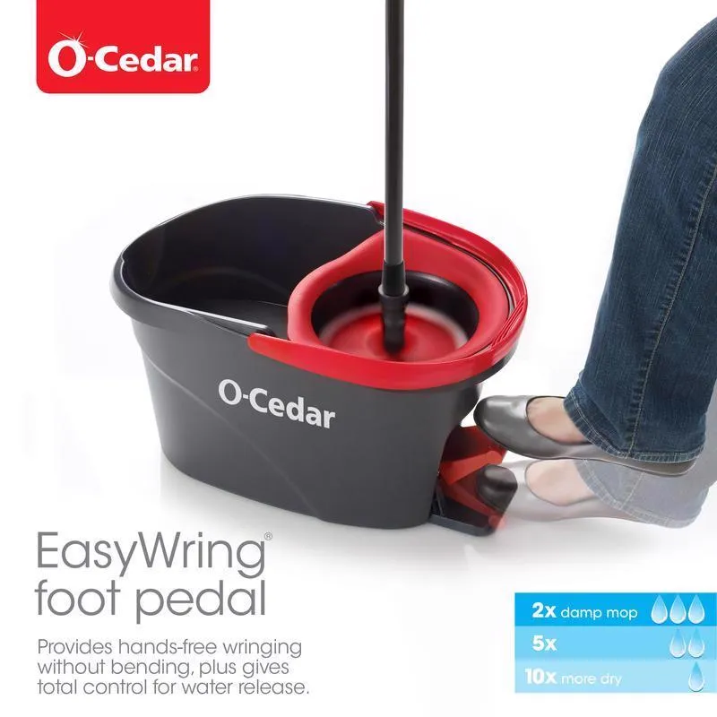 O-Cedar EasyWring 12 in. W Spin Mop with Bucket