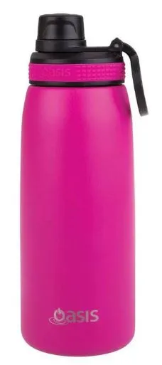 Oasis Stainless Steel Double Wall Insulated Sports Bottle W/ Screw-cap 780ml - Neon Pink