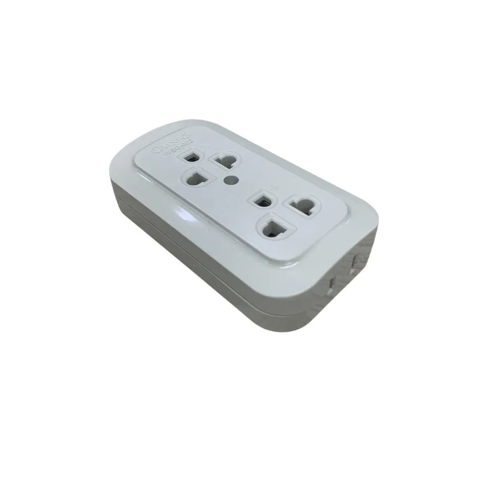 OMNI Surface Convenience Outlet Socket with Ground (2 Gang, 3 Gang) 10A 220V for Electrical Plug Adapter Appliances | WSG-002 WSG-003