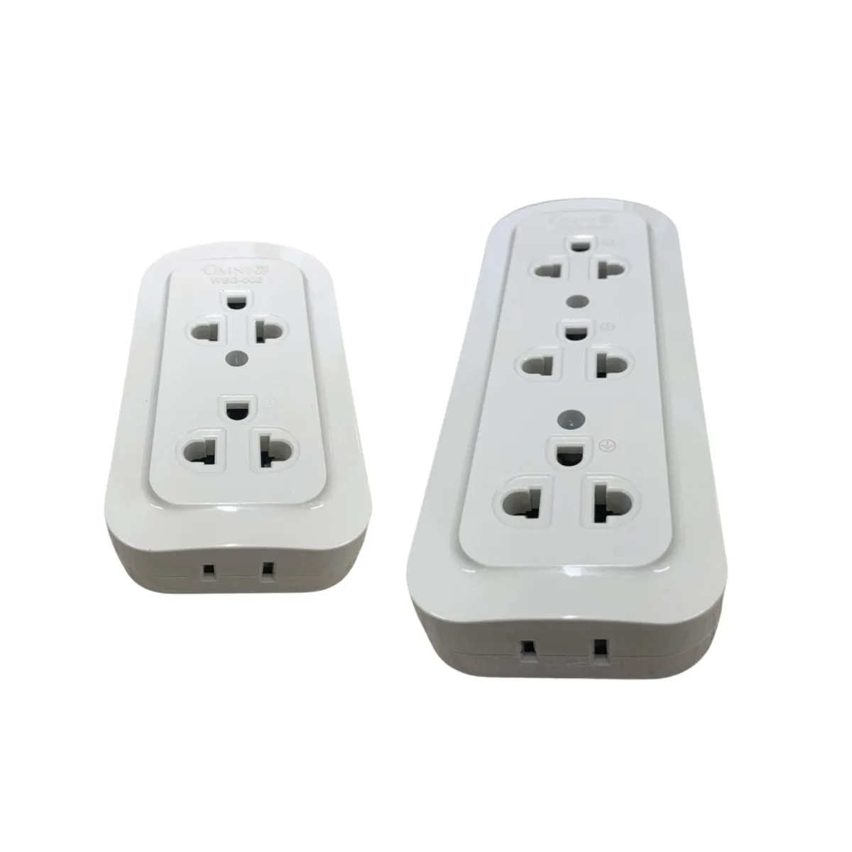 OMNI Surface Convenience Outlet Socket with Ground (2 Gang, 3 Gang) 10A 220V for Electrical Plug Adapter Appliances | WSG-002 WSG-003