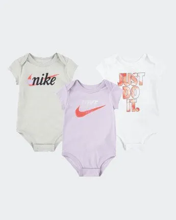 Pack de 3 body Bébé Nike Summer Daze - Gris/Violet/Blanc