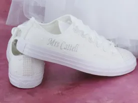 Personalised Custom Bridal Pearl Converse.