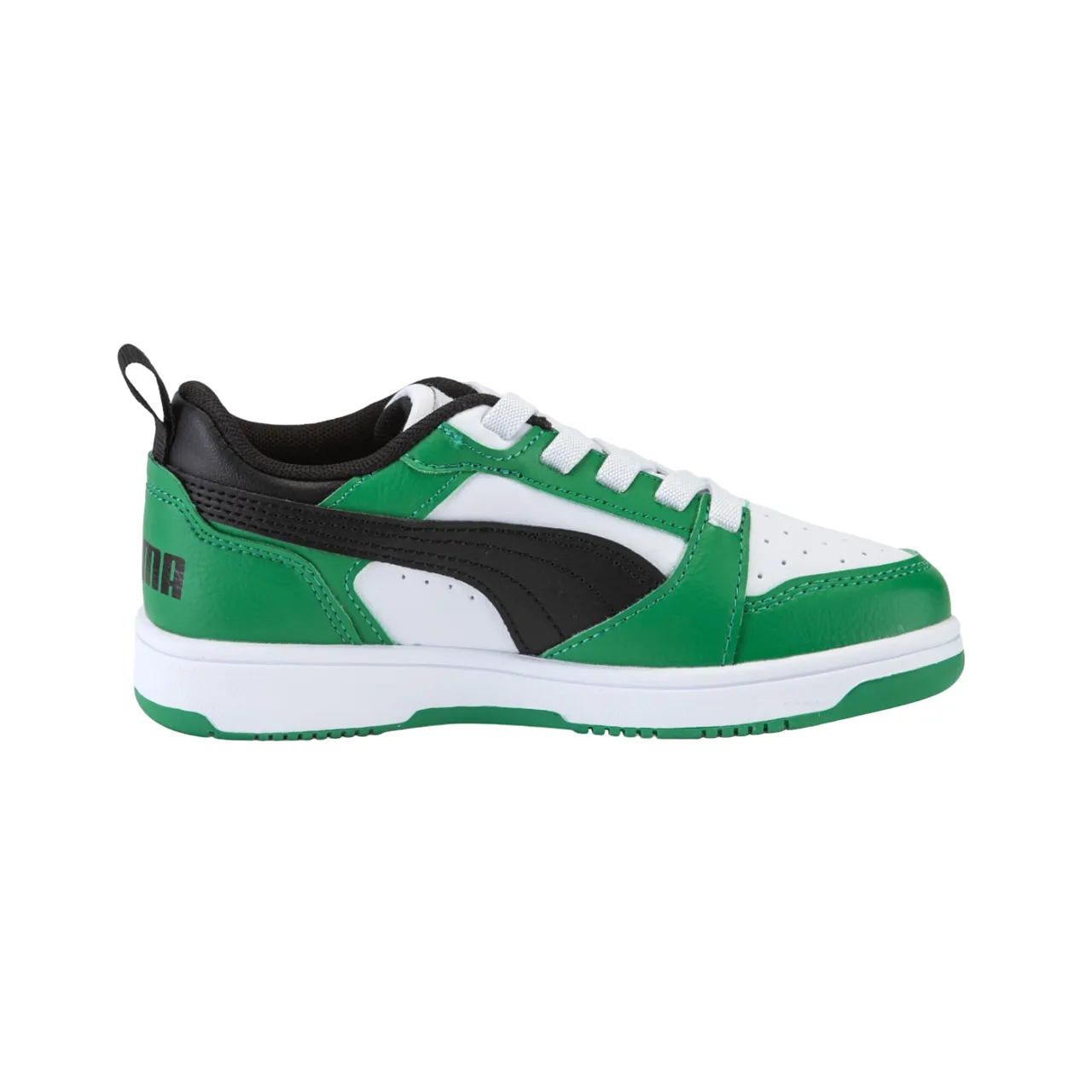 Puma scarpa sneakers da ragazzi Rebound v6 396742-05 bianco-nero-verde