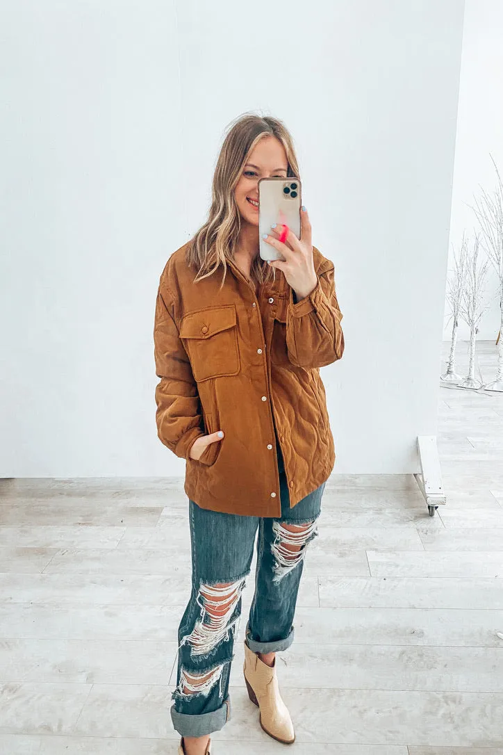 Reese Camel Quilted Lightweight Puffer Jacket