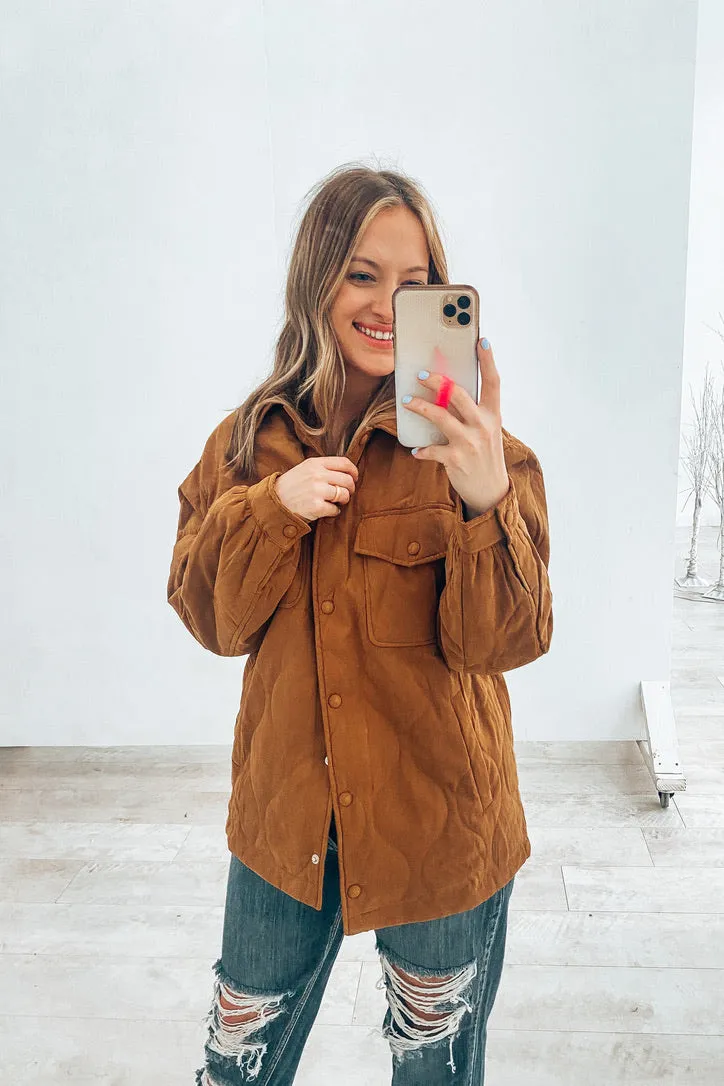 Reese Camel Quilted Lightweight Puffer Jacket