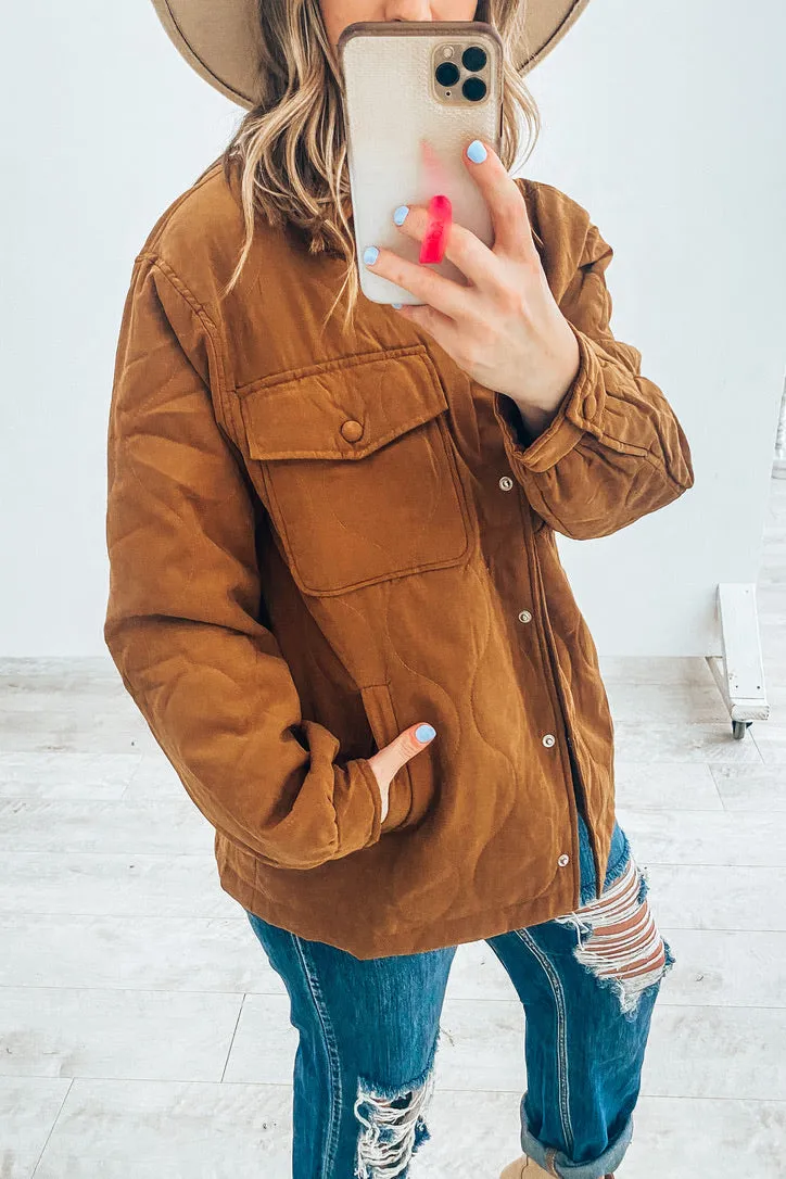 Reese Camel Quilted Lightweight Puffer Jacket