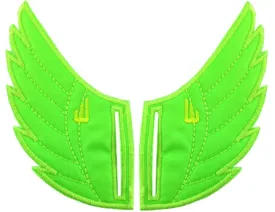 Shwings Shoe Accessories: Neon Lime Wings Slotted