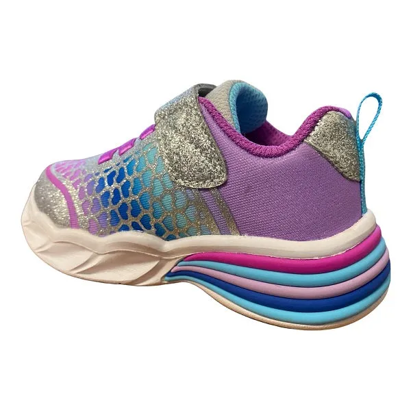 Skechers scarpa da ginnastica da bambina con le luci Light Sweetheart Lights Lovely 302312N-SMLT argento