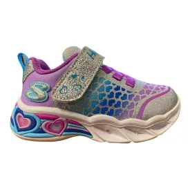 Skechers scarpa da ginnastica da bambina con le luci Light Sweetheart Lights Lovely 302312N-SMLT argento