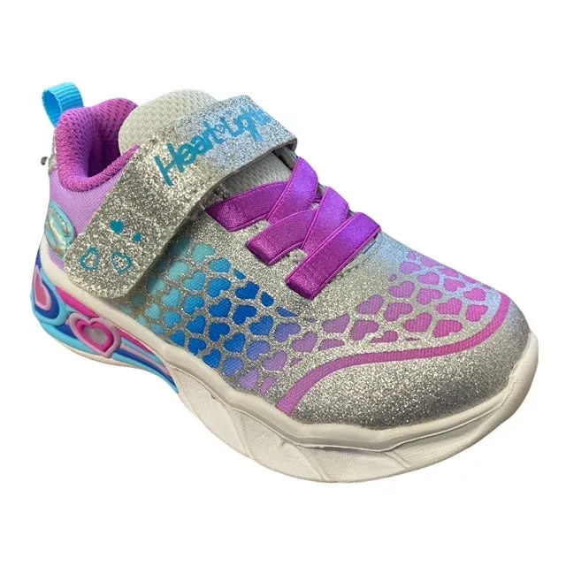 Skechers scarpa da ginnastica da bambina con le luci Light Sweetheart Lights Lovely 302312N-SMLT argento