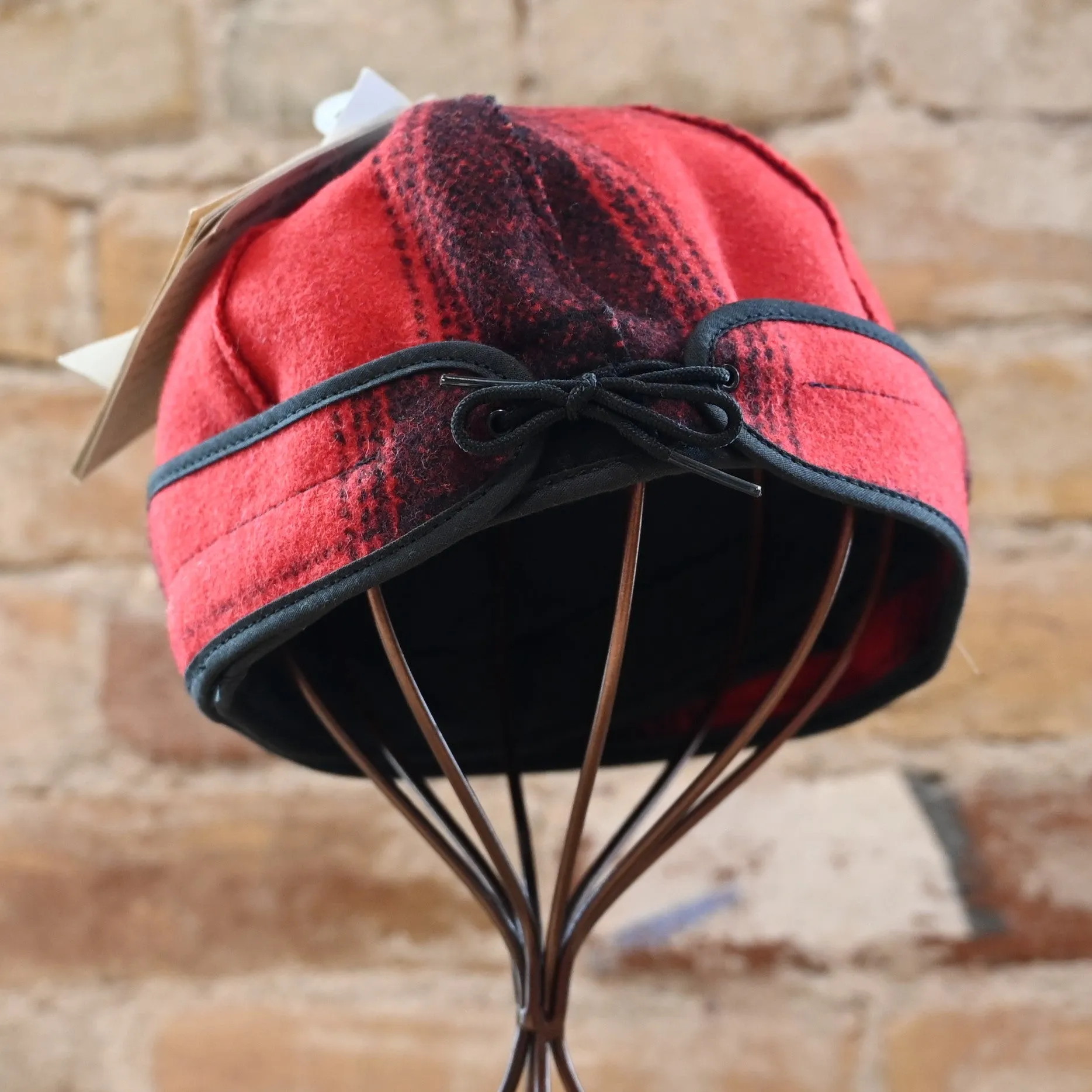 Stormy Kromer Brimless Cap In Red And Black Plaid