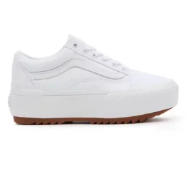 Vans scarpa sneakers con zeppa in tela da donna Old Skool Stacked VN0A4U15L5R1 bianco