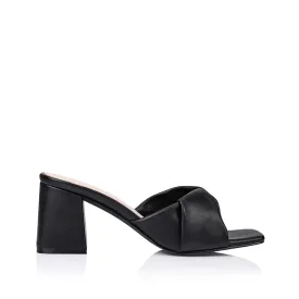 Verali Shoes - Stella Block Heel Mules (Black Smooth)