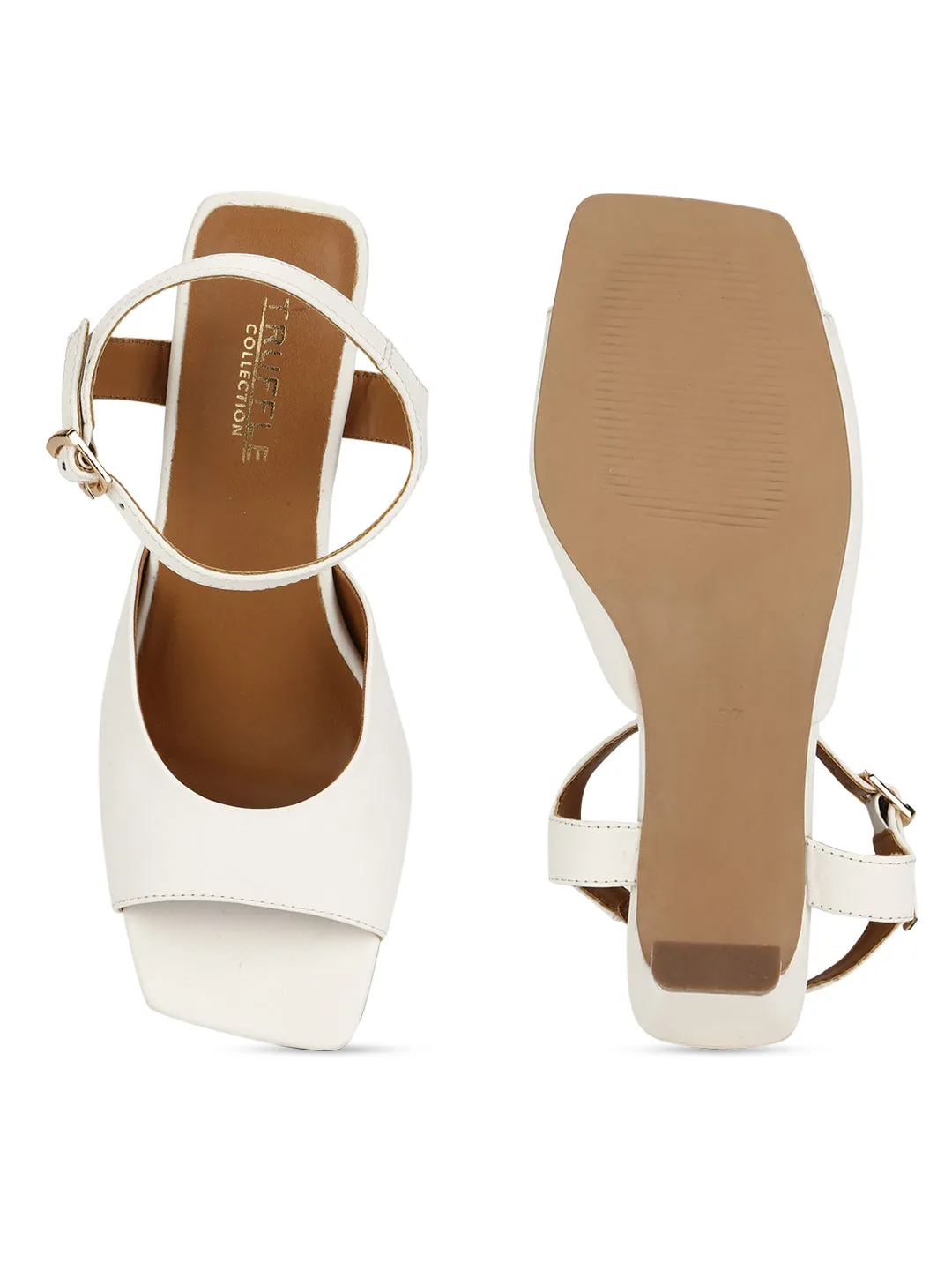 White PU Slim Block Sandals (TC-ST-1229-WHTPU)