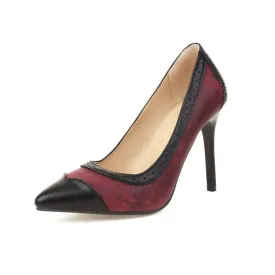 Women's Bicolor Pointed Toe Stiletto Heel High Heels Pumps