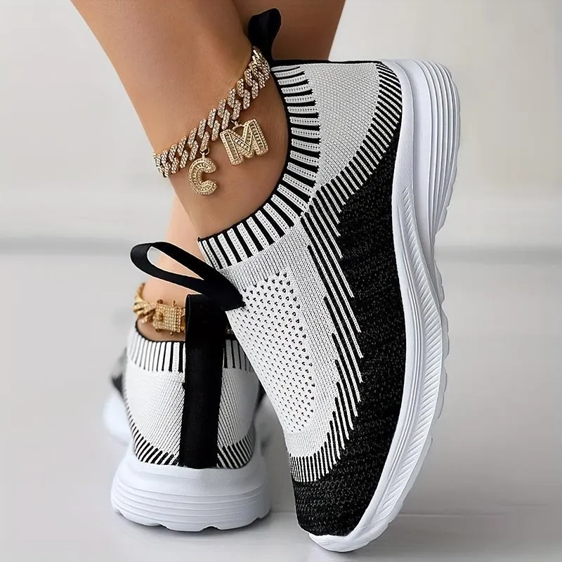 Women's Knit Casual Sneakers Breathable & Light Sporty Shoes