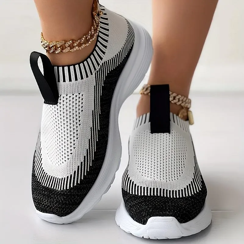 Women's Knit Casual Sneakers Breathable & Light Sporty Shoes