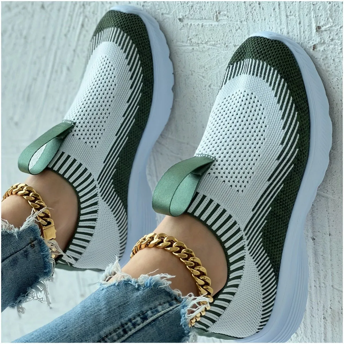 Women's Knit Casual Sneakers Breathable & Light Sporty Shoes