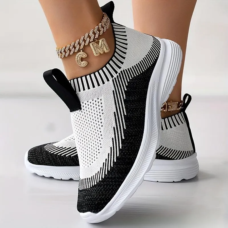 Women's Knit Casual Sneakers Breathable & Light Sporty Shoes