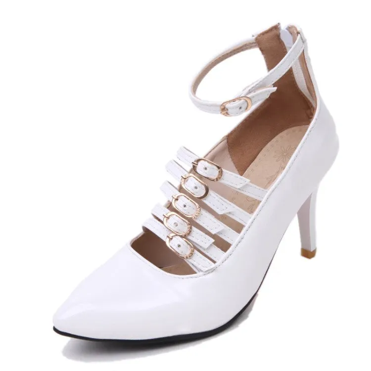 Women's Pointed Toe Buckle High Heel Stiletto Pumps