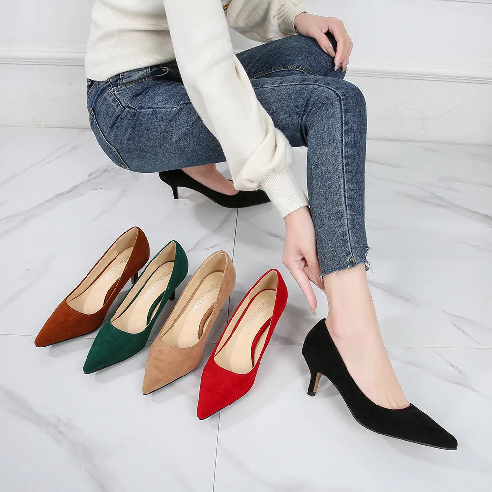 Women's Pointed Toe Shallow Stiletto Heel Pumps