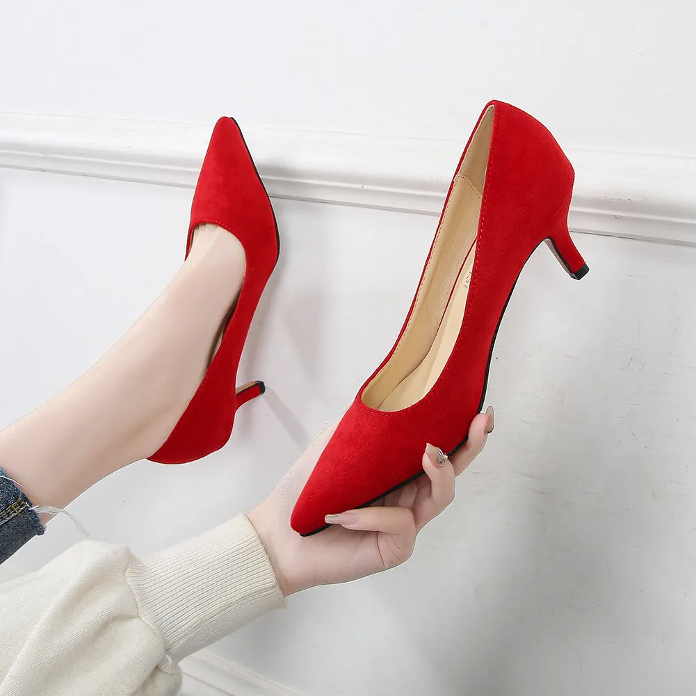 Women's Pointed Toe Shallow Stiletto Heel Pumps