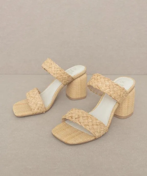 Womens Shoes Style No. Kayla - Raffia Sandal Heel