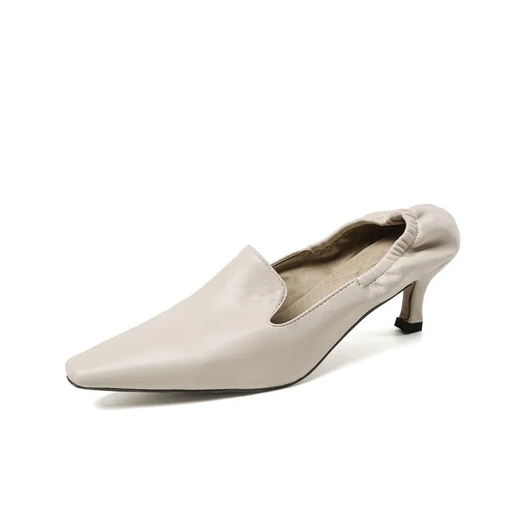 Women's Slip on Pointed Toe Block Heels Pumps