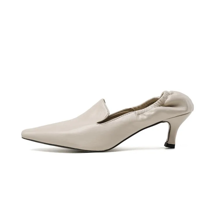 Women's Slip on Pointed Toe Block Heels Pumps