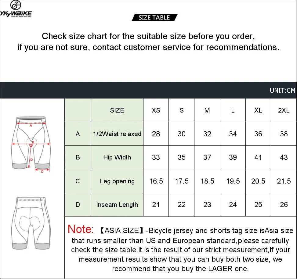 YKYW Women’s Cycling Shorts 3D Pad 7H Ride Breathable Lightweigh Quick-dry Wide 'V' Designed Anti-slip Leg Grips Black